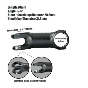 Extraite HyperStem superleggera autoroute VTT tige 1/4(31.8mm) 1/8(28.6mm) diamètre du guidon
