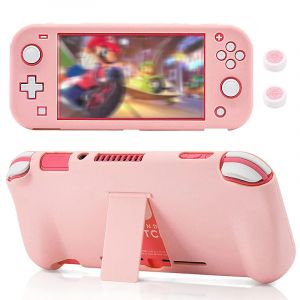 Étui de protection rose pour Nintendo Switch Lite avec béquille, étui rigide pour Nintendo Switch