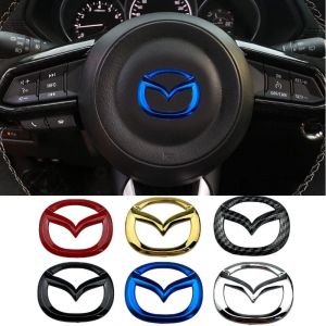 Autocollant emblème central de volant de voiture ABS, 1 pièce, pour Mazda 3 CX3 CX4 CX5 CX7 CX8 CX9