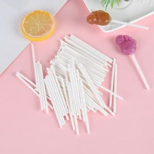 Bâtonnets de Sucettes en Plastique, Bâtonnets à Gâteaux Blancs Sûrs pour Chocolat, Sucre Bonbon,