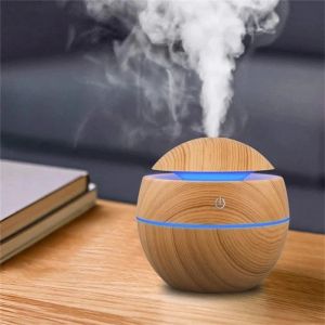 Humidificateur électrique diffuseur d'arôme d'air bois humidificateur d'air à ultrasons huile