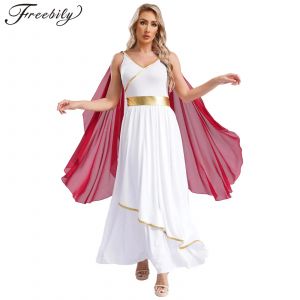 Robe de la Reine Romaine Grecque des Prairies pour Femme, Costumes de Carnaval d'Halloween,