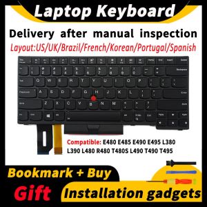 Clavier de remplacement pour ordinateur portable Lenovo ThinkPad E480 E485 E490 E495 L380 L390 L480