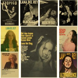 Lizzy Grant Lana Del Rey affiches r&eacute;tro papier Kraft imprime Album de musique affiche Vintage d&eacute;cor