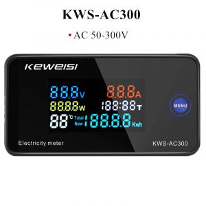 KWS-AC300 AC 50-300V voltm&egrave;tre amp&egrave;rem&egrave;tre KWS compteur d'&eacute;nergie LED AC wattm&egrave;tre compteur