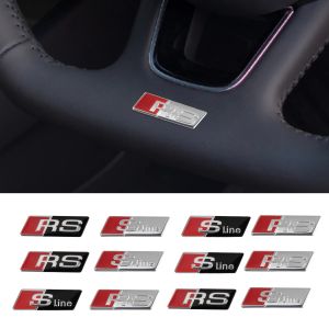 Badge autocollant de volant de voiture RS Sline, accessoires pour Audi Sline A4 B7 B8 B9 A3 8P 8V 8L