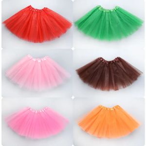 Fille élastique Ballet Dancewear Tutus Mini jupe pour fête d'anniversaire danse 3 couches Tulle Tutu
