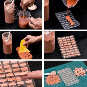 Mini Briques de Construction en Silicone, Moule de Table de Sable, Modèle de Ciment, Petite Maison,