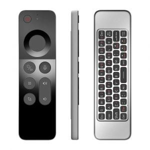 Voice Air Mouse t&eacute;l&eacute;commande W3 2.4G anglais portable Mini clavier sans fil pour Android TV BOX