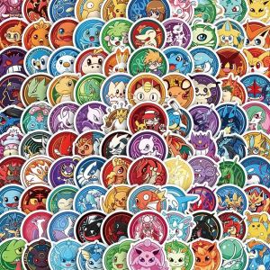 Autocollants mignons de dessin animé Pokemon Anime, autocollants Mewtwo, autocollants Pikachu