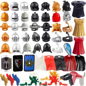 Bloc de construction MOC, chevalier médiéval, soldat romain, accessoire, casque, couvre-chef, plume
