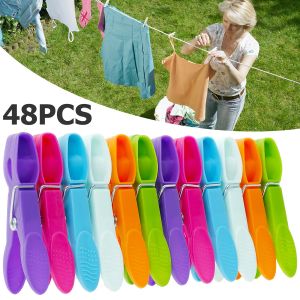48 pièces pinces à linge pour ligne de lavage forte poignée pinces à linge pinces à linge en