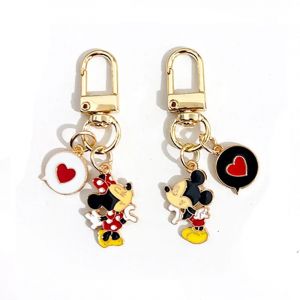 Porte-clés en métal Disney Mickey Mouse, Minnie Mouse, accessoires pendentif de sac Kawaii, jouets