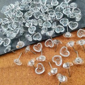 100 pièces punaises transparentes coeur d'amour punaises coeur de pêche i-beam ongles peinture