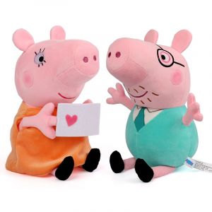 30 cm 12 ''v&eacute;ritable Peppa Pig papa maman grand-p&egrave;re grand-m&egrave;re dinosaure ours en peluche Peppa