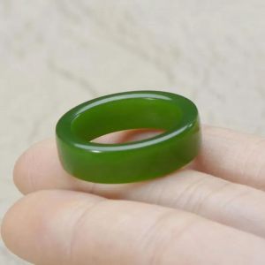 Bague en Jade vert néphrite naturelle pour hommes et femmes, pierres précieuses de guérison, bijoux