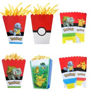 Bo&icirc;te &agrave; pop-corn Pokemon Kraft, d&eacute;corations de f&ecirc;te d'anniversaire, bo&icirc;te-cadeau en papier, bo&icirc;te &agrave;