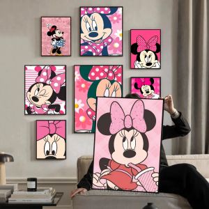 Affiche en papier imprim&eacute; Disney Minnie Mouse, 1 pi&egrave;ce, pour maison, salon, chambre &agrave; coucher,