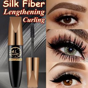 Mascara noir pour les yeux 5D, imperméable, allonge les cils, Extension en Fiber de soie, maquillage