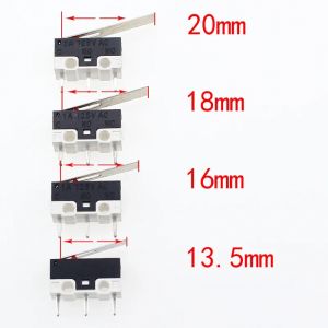 Micro-interrupteur &agrave; bouton-poussoir, 3 broches, 1A, 125V AC, Mini interrupteur tactile pour souris,