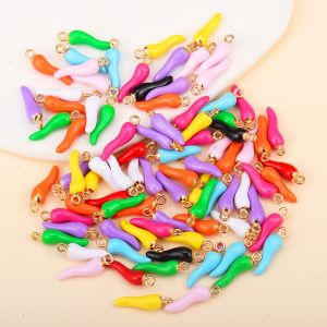 Breloque piment en alliage d'émail pour boucles d'oreilles mignonnes, pendentif poivre rouge,