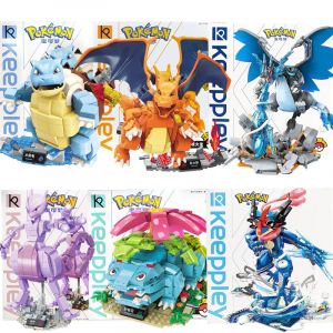 Original Keeppley Pokemon bricolage Pikachu Blastoise Charizard Venusaur Mewtwo Gyarados bloc de