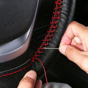 Housse de volant de voiture en cuir véritable, couture à la main, pour Seat Leon Mk3 5F Ibiza 6j 6l