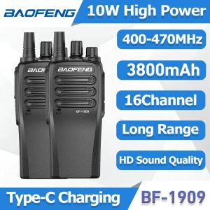 Baofeng BF-1909 10W talkie-walkie UHF400-470MHz type-c charge longue portée Radio bidirectionnelle