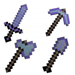 Minecraft My World-Jouet Épée en Mousse Violet, Arme Enchantée, Oligdiamond, Cadeau d'Anniversaire,