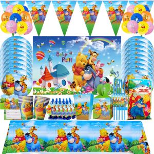 Winnie l'ourson décoration de fête d'anniversaire ballons enfants vaisselle jetable tasse assiette