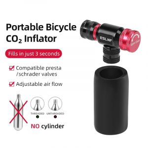 ESLNF-Mini pompe &agrave; CO2 pour v&eacute;lo, gonfleur portable, adaptateur Schrader Presta, v&eacute;lo de route VTT,