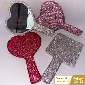 Miroir de maquillage portatif pour Extension de cils en diamant, miroir de vanit&eacute; de maquillage en