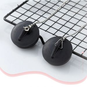 Bouchon de bain en caoutchouc pratique avec bouchon pour canalisation d'&eacute;vier &agrave; cha&icirc;ne pour cuisine