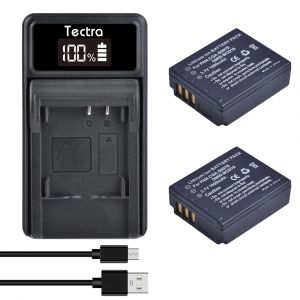 Batterie 1600mAh DMW-BCD10 CGA-S007E CGA S007 + chargeur LED pour appareil photo Panasonic Lumix DMC