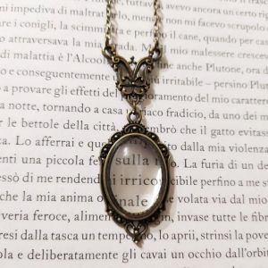 Collier gothique reine Victoria Vintage avec pendentif loupe pour hommes et femmes, accessoires de