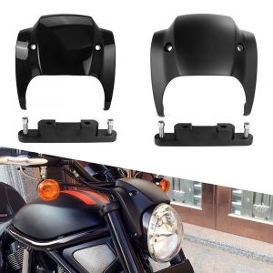 Masque avant court noir brillant/mat pour moto, couvercle de carénage de phare pour Harley v-rod