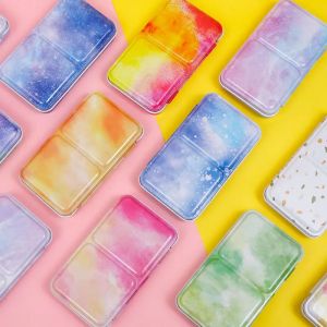 Palette d'aquarelle vide Portable, boîte en fer, plateau de peinture avec 24 demi-casseroles pour