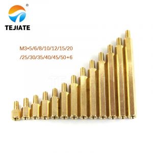 Vis d'espacement en laiton &agrave; t&ecirc;te hexagonale M3 *(5-50)+ 6mm, pilier filet&eacute; PCB ordinateur PC carte