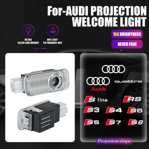 Pour Audi Sline S3 S4 S5 S6 S7 RS Quattro Q7 Q5 Q3 A4 B8 8P A3 A6 C7 A5 A6L LED Logo de porte de
