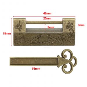1 pièces en alliage de Zinc chinois vieille serrure Vintage Antique serrure rétro clé cadenas bijoux