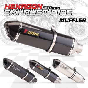 Tuyau d'échappement universel en fibre de carbone pour Moto, 570MM, DB killer modifié pour Tmax 500