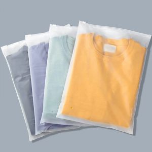 Sac de voyage givré à fermeture éclair, 10 pièces, sac de rangement en plastique PE, sac translucide
