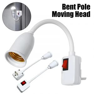 Tête de lampe rotative à prise directe, douille E27, support d'ampoule avec interrupteur, prise ue,
