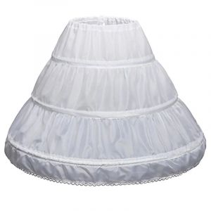 Jupon en crinoline pour enfants, 3 cerceaux, sous-jupe, accessoires de mariage, robe de demoiselle