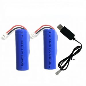 14430 Battery3.7V 650mAh câble de chargement USB batterie au lithium Rechargeable avec connecteur