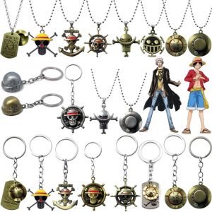 Porte-cl&eacute;s Cosplay Anime Luffy chapeau cr&acirc;ne Logo Zoro pendentif porte-cl&eacute;s pour femmes hommes