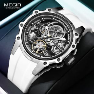 MEGIR-Montre-bracelet mécanique automatique pour homme, boîtier en acier inoxydable, modules de