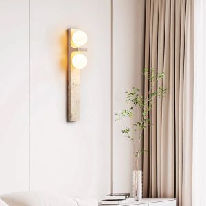 Applique murale en pierre naturelle, nouveau Style, verre blanc, ampoule G9, Art déco, pour