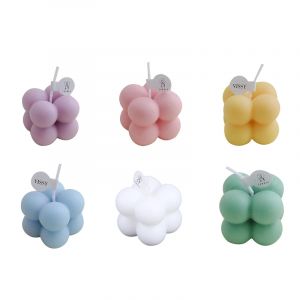 Petite bougie parfumée, Mini Cube en forme bulle, bougies d'aromathérapie pour maison, chambre à