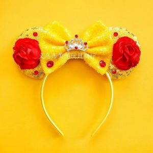 Disney la Belle et la bête princesse Belle bandeau Disneyland Mickey Minnie oreilles peluche